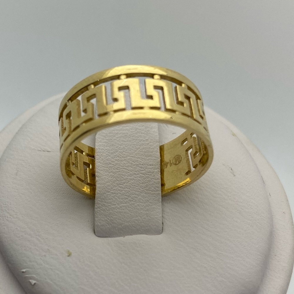 14k Elegant Gold Geometric Ring - image 3